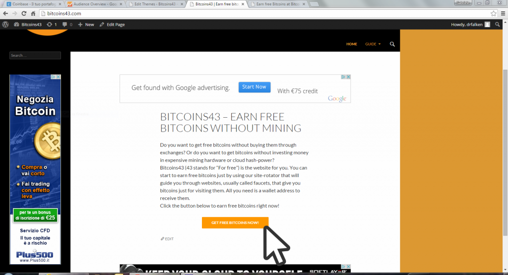 Bitcoins43 homepage